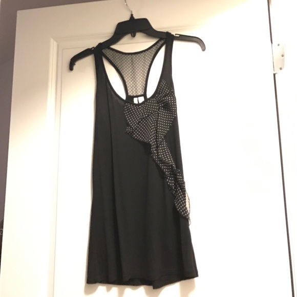 Black Tank w/ Polka Dot Bow