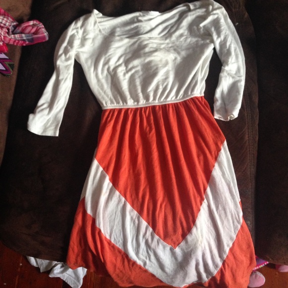 Orange and white dress