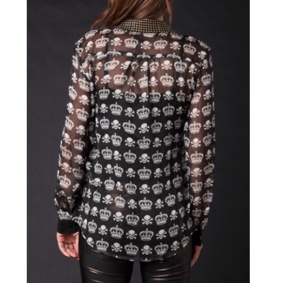 Sheer button down top - Picture 3 of 4