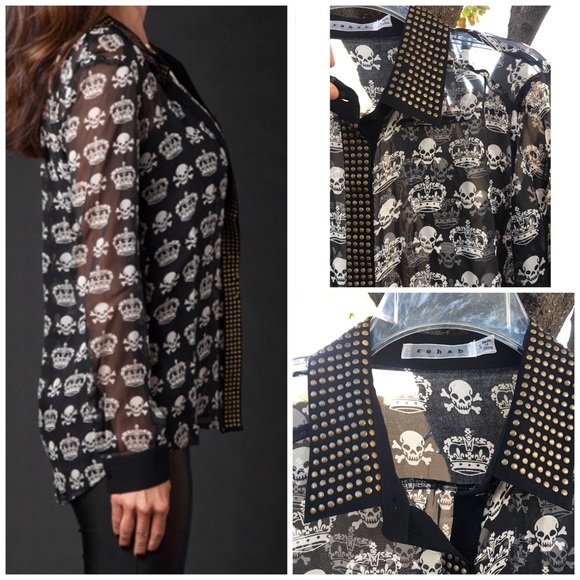 Sheer button down top - Picture 4 of 4