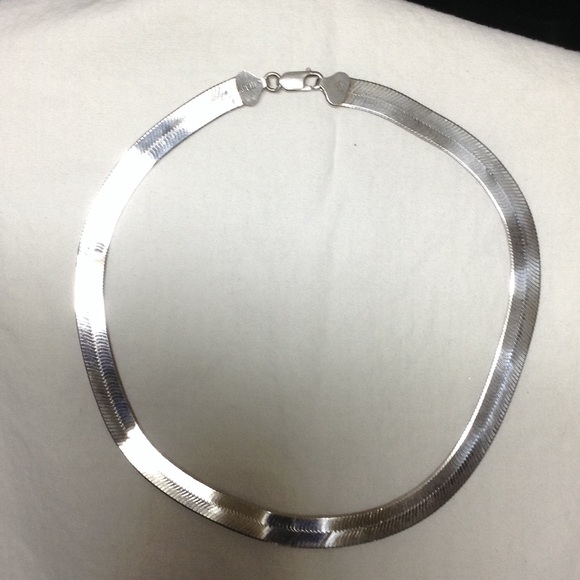 Vintage sterling 8mm herringbone chain