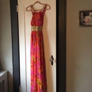 Calvin Klein multi colored dress long maxi style