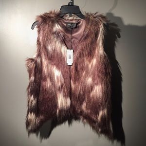 NWT faux fur vest