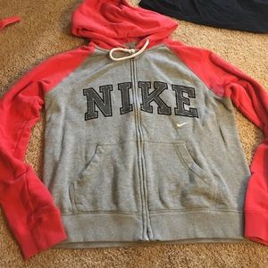 Nike pink and gray zip up.
