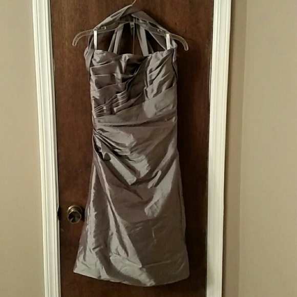 Silver bridesmaid dress