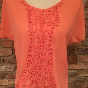 Lace detailed Pink flowy Top