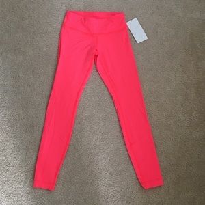 LULULEMON ELECTRIC PINK WUNDER UNDER LEGGING SZ 6
