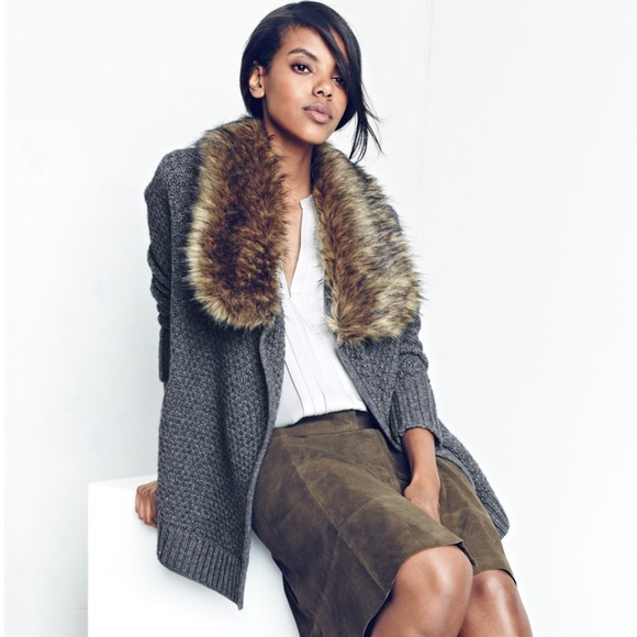 Joie faux fur collar cardigan