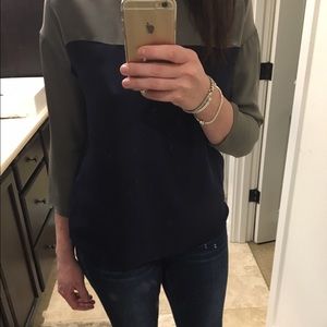 Theory silk color block blouse size S