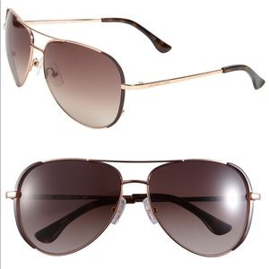 Michael Kors 'Sicily' Aviator Sunglasses - Brown