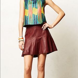 Anthropologie vegan leather skirt