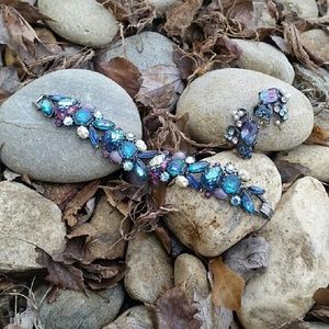 Florenza Lava Glass Rhinestone Statement Bracelet