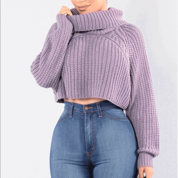 Lavender crop top sweater