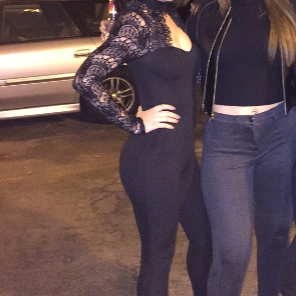 Material Girl black lace Jump suit