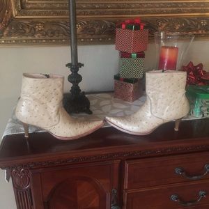 Ostrich fine leather 3" heel boots