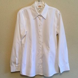 Talbots Wrinkle Resistant White Blouse Talbots Wrinkle Resistant White Blouse