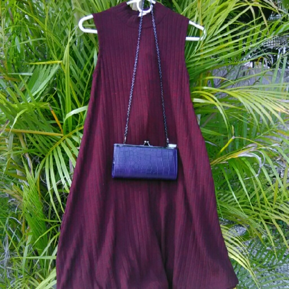 Allison Brittney Dresses - Burgundy Mock Turtleneck A Line Swing Dress Allison Brittney Dresses - Burgundy Mock Turtleneck A Line Swing Dress