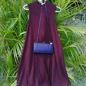 Allison Brittney Dresses - Burgundy Mock Turtleneck A Line Swing Dress Allison Brittney Dresses - Burgundy Mock Turtleneck A Line Swing Dress