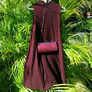 Allison Brittney Dresses - Burgundy Mock Turtleneck A Line Swing Dress Allison Brittney Dresses - Burgundy Mock Turtleneck A Line Swing Dress
