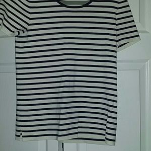 Cream and navy stripped top