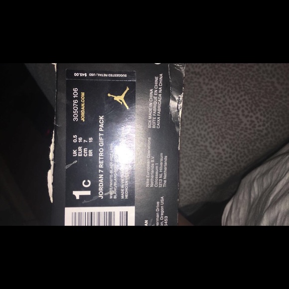 Jordan Retro7 size 1c Baby Bootie.