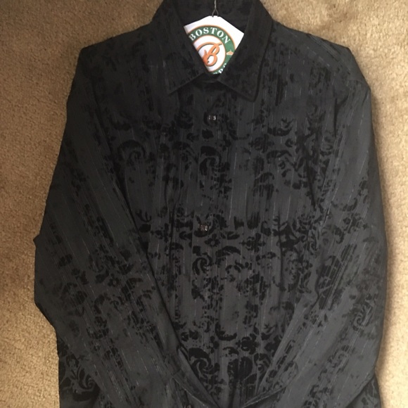 Long sleeve shirt, tone on tone design