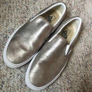 Metallic gold bronze vans