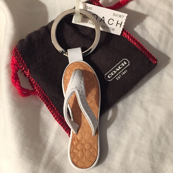 💕Authentic NWT Leather Flip Flop Keyfob💕