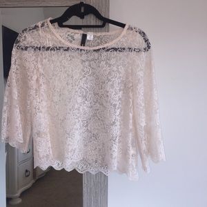 Pale pink lace shirt
