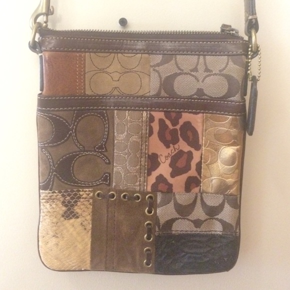 Authentic Coach Cross Body Purse - Monogram Patch