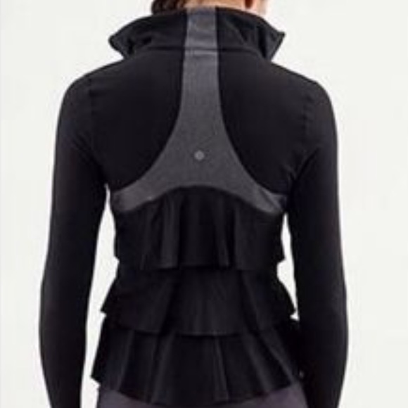 Lululemon RARE Black Ruffled Yogi Dance Jacket 2