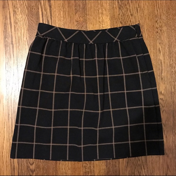 MADEWELL Grid Check Stretch Knit Mini Skirt 0/XS