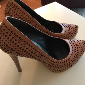 Tan/Black BCBG Platform Heels