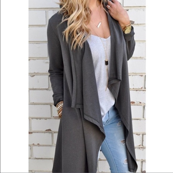 🎉SALE🎉 Long Cardigan Waterfall and Back Slit - Picture 2 of 2