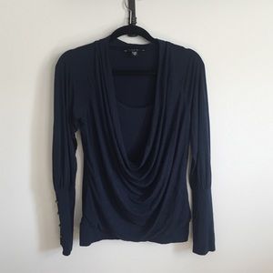Laundry navy blue long sleeved shirt