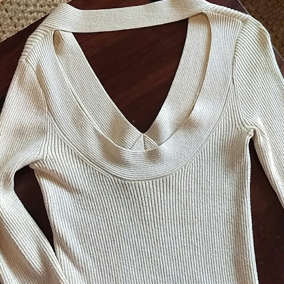 Gold Infused Scoop Back Sweater - Picture 6 of 8