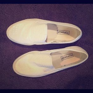 Top Shop White Snakeskin Slip On Sneaker