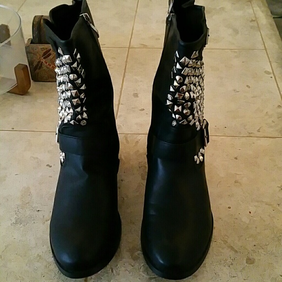 Black studded boots
