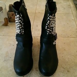 Black studded boots