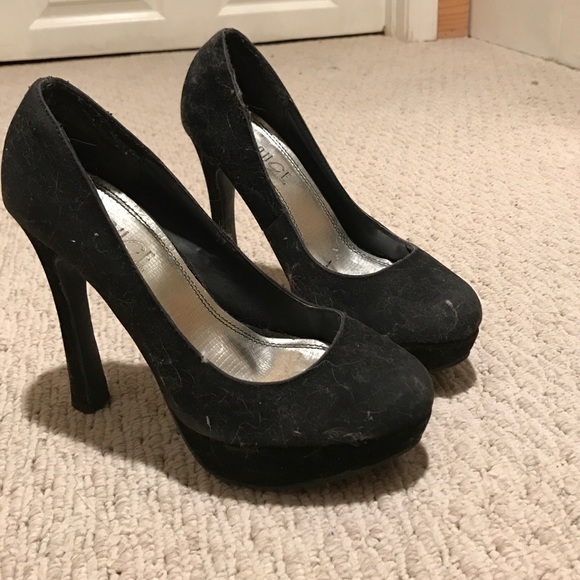 Black sued heels