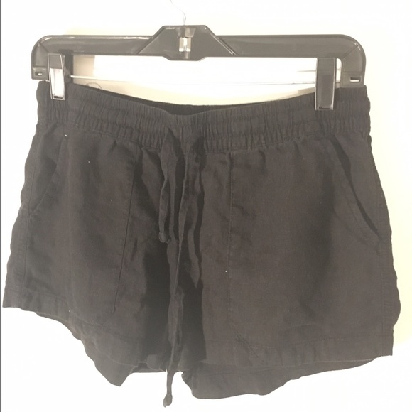 Black Linen Shorts