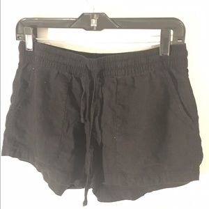 Black Linen Shorts