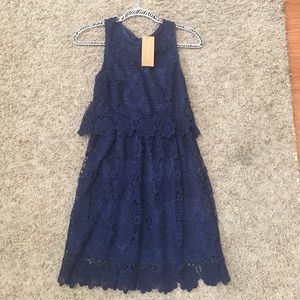 Francesca's blue lace tiered dress