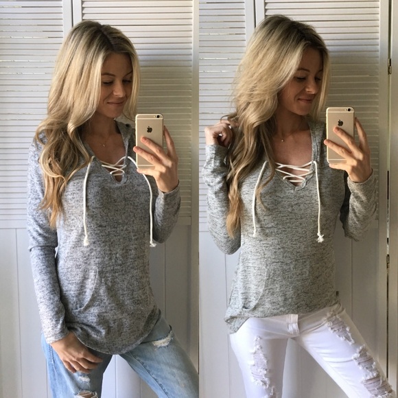 Last 🆕 Soft Heather Grey Hooded LS - Picture 4 of 4