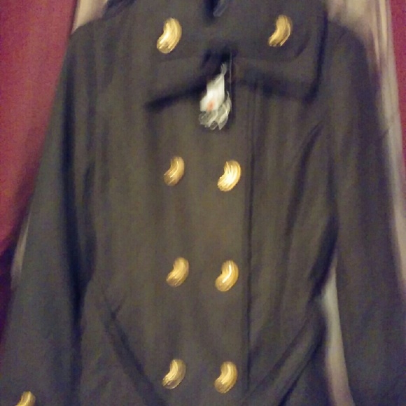 Women's Olive stylish military design coat - Picture 4 of 4
