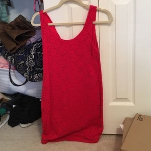 Red casual dress