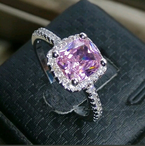 ⭐NEW! Pretty in Pink White Gold Plated CZ Ring