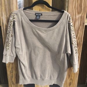 Embellished Studded Wet Seal Sweater