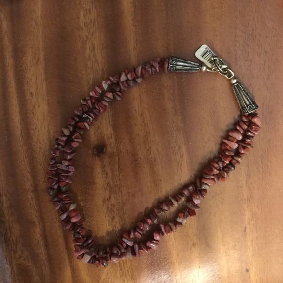 16" Red Jasper Double Strand Necklace 925 Findings