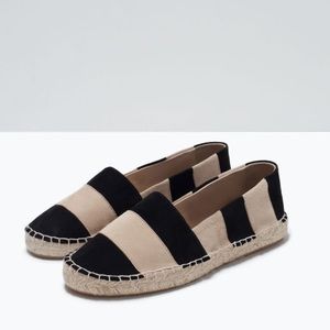  || Black-Beige Stripe Espadrilles || Black-Beige Stripe Espadrilles